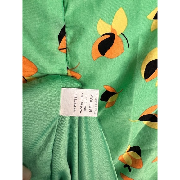 Emmelee Womens Green Short Cap Sleeve Round Neck Shift Dress Size Medium - Picture 8 of 8